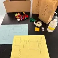 A photo showing materials needed for each group of students.