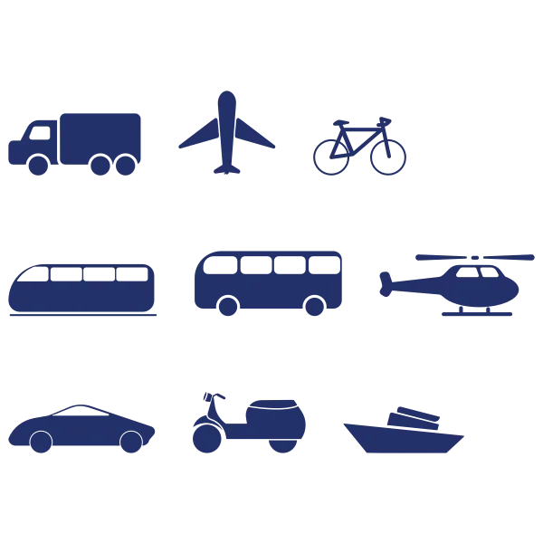 Clipart of different modes of transportation