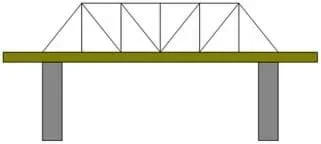 A line drawing shows a pattern of triangles that slope toward the center of a beam bridge.