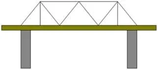 A line drawing shows a pattern of triangles that slope towards both the center and outside of a beam bridge.
