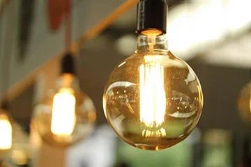 An energy-saving light bulb.