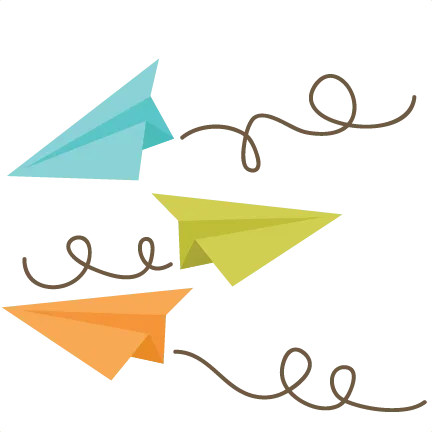 An image shows three cartoon paper airplanes flying in the air.