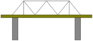 A line drawing shows a pattern of triangles that slope towards both the center and outside edges of a beam bridge.