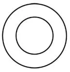 Two concentric circles.