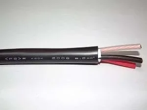 A photograph shows a 600 V 5.5 mm^2 black wire showing inner conducting wires.