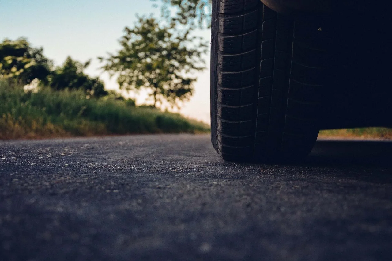 Tire on the road