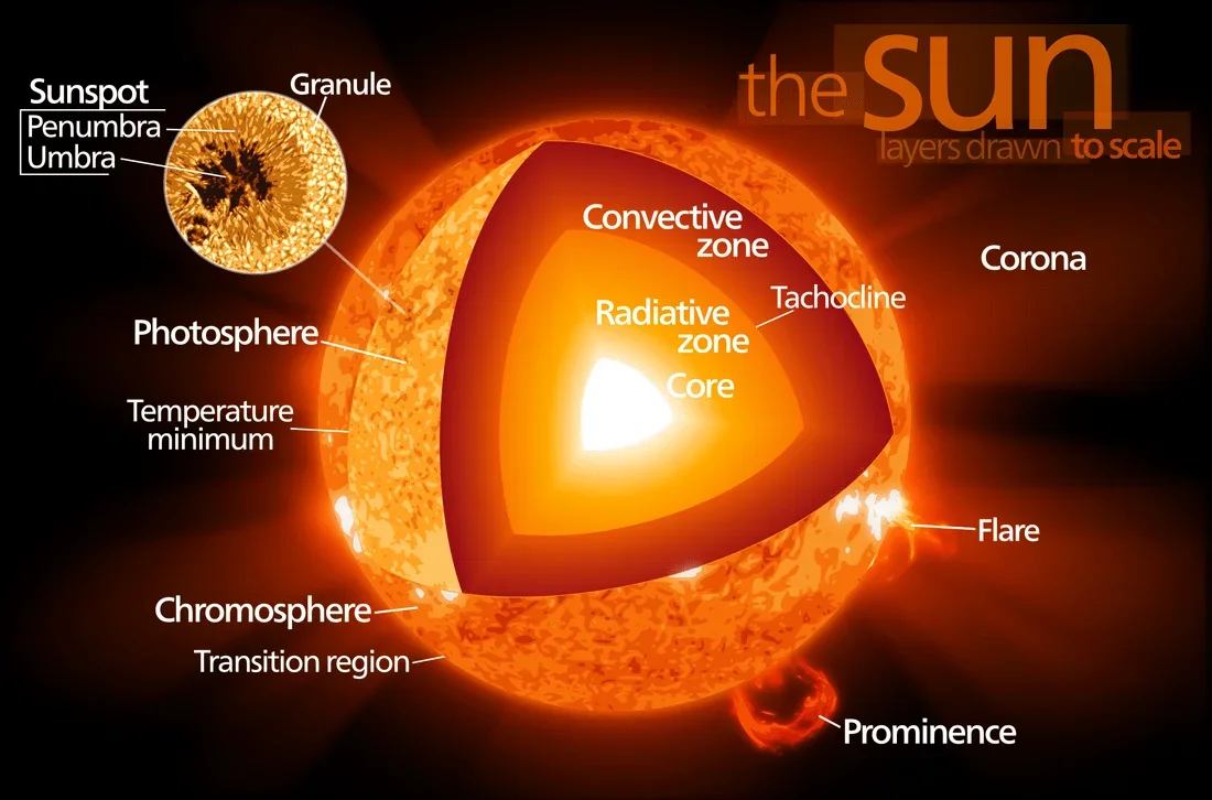 A diagram of the Sun.