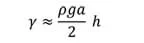 Equation to find the liquid-air surface tension, with cos θ as 1. γ ≈ (ρga/2) h