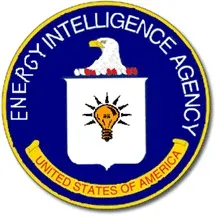 Cartoon of the official seal of the "Energy Intelligence Agency."