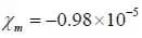 Xm = 0.98 x 10 to the negative 5 power