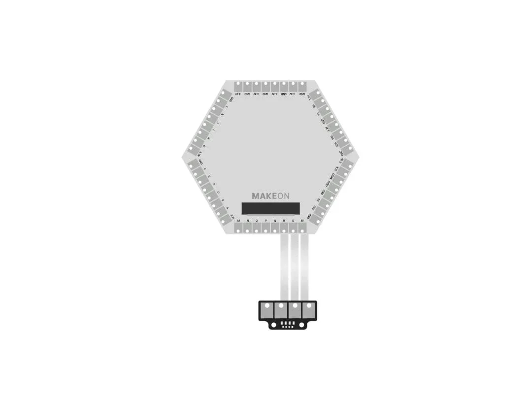 A figure showing a microcontroller connected to a three-LED board.