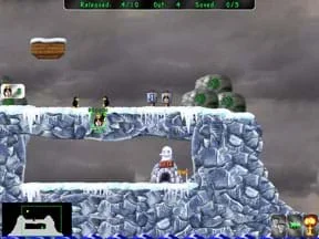 Screenshot shows a level of the Pingus game.