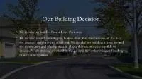 Student work exemplar showing their decision of whether or not building should occur.