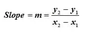 slope = m = y2 - y1 / x2 - x1