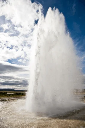 Geyser erupting from geothermal activity