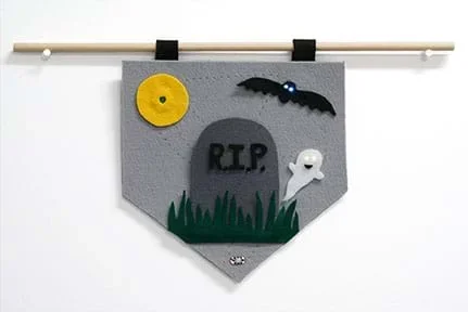 Example pennant showing a graveyard scene.