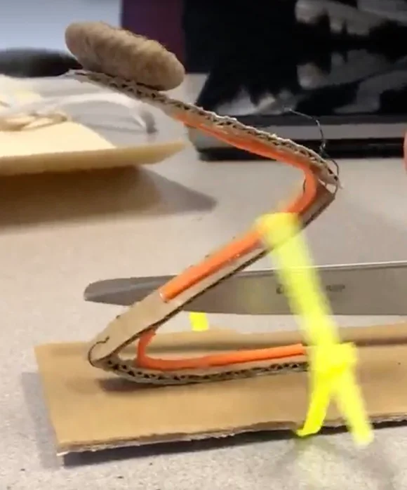 A photo showing a student prototype after testing.