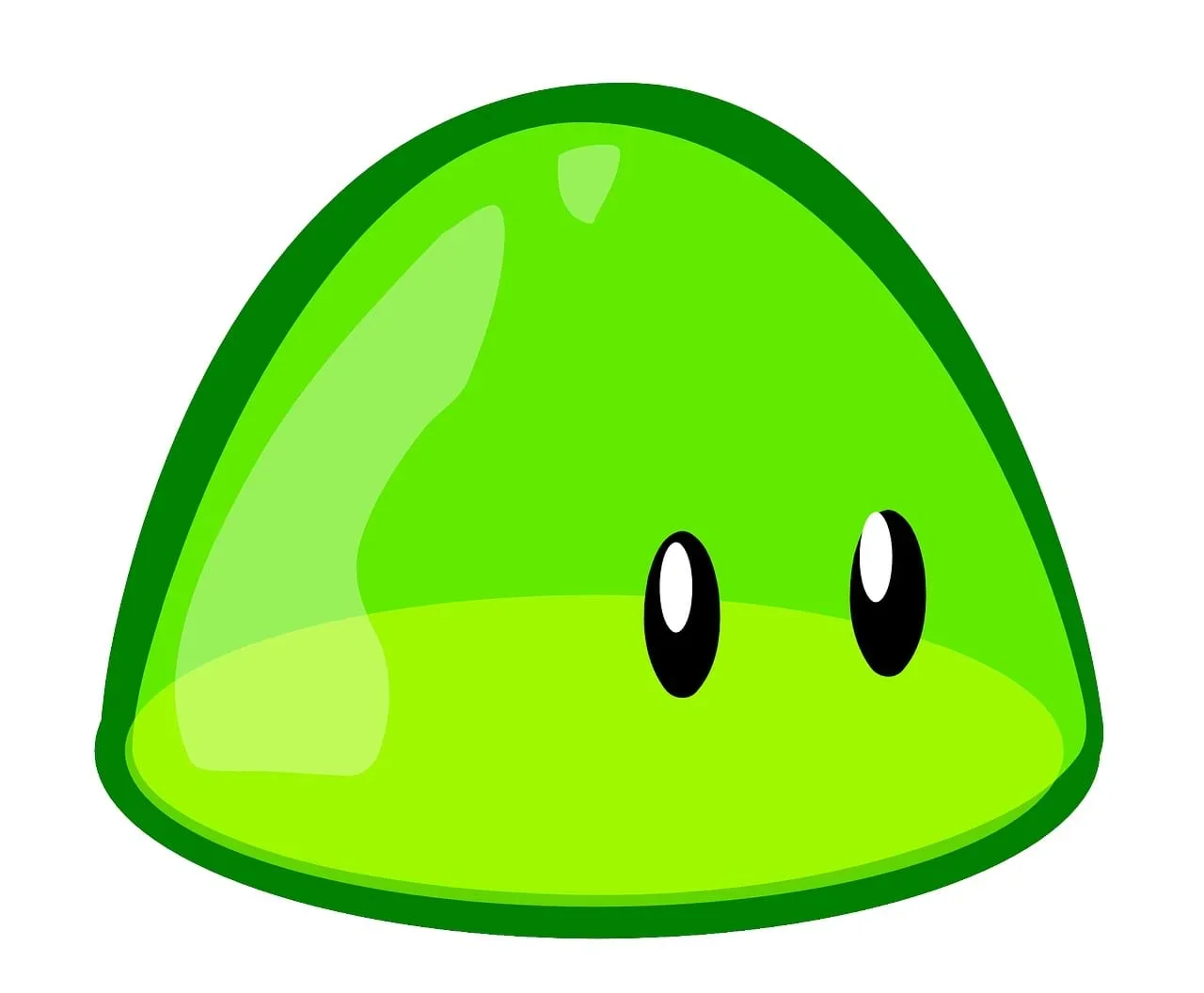 A picture of a green cartoon blob with eyes. The reference is to what we would look like without muscles.