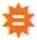 The Wolfram Alpha icon, which looks like an orange 10-pointed star with a white equals sign (two short, stacked horizontal bars) inside.