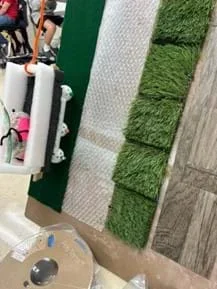 A photo showing a prototype being tested on the design apparatus.