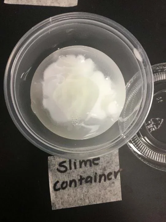 An image of unmixed slime ingredients.