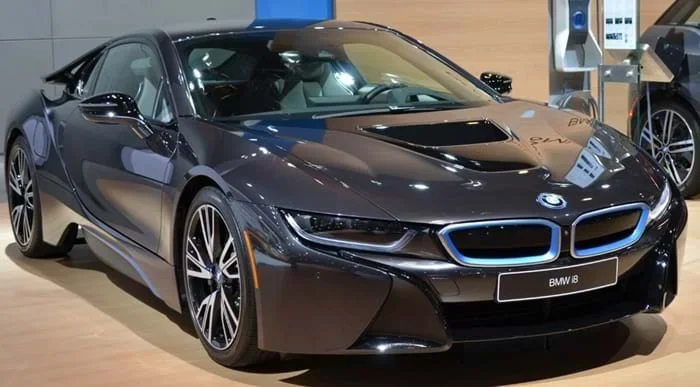 A photo of an electric car made from composite materials.