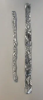 A braided foil rope and a foil rope.