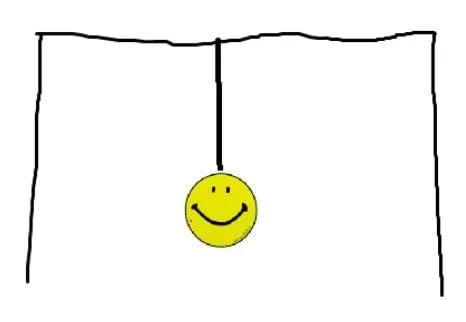 A sketch of a pendulum with one string.