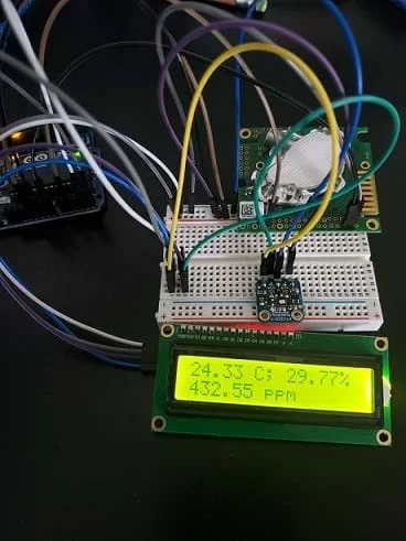 This is an image of the Arduino connected to the sensors and the LCD screen.