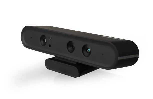 A stock photo shows an Orbbec 3D Astra Pro camera; the device is made of black plastic with one camera and two sensors.