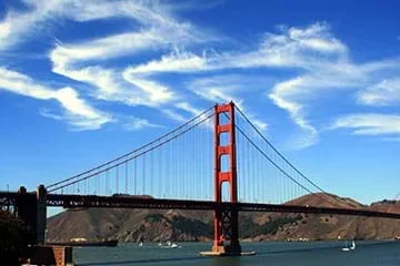 The Golden Gate Bridge.